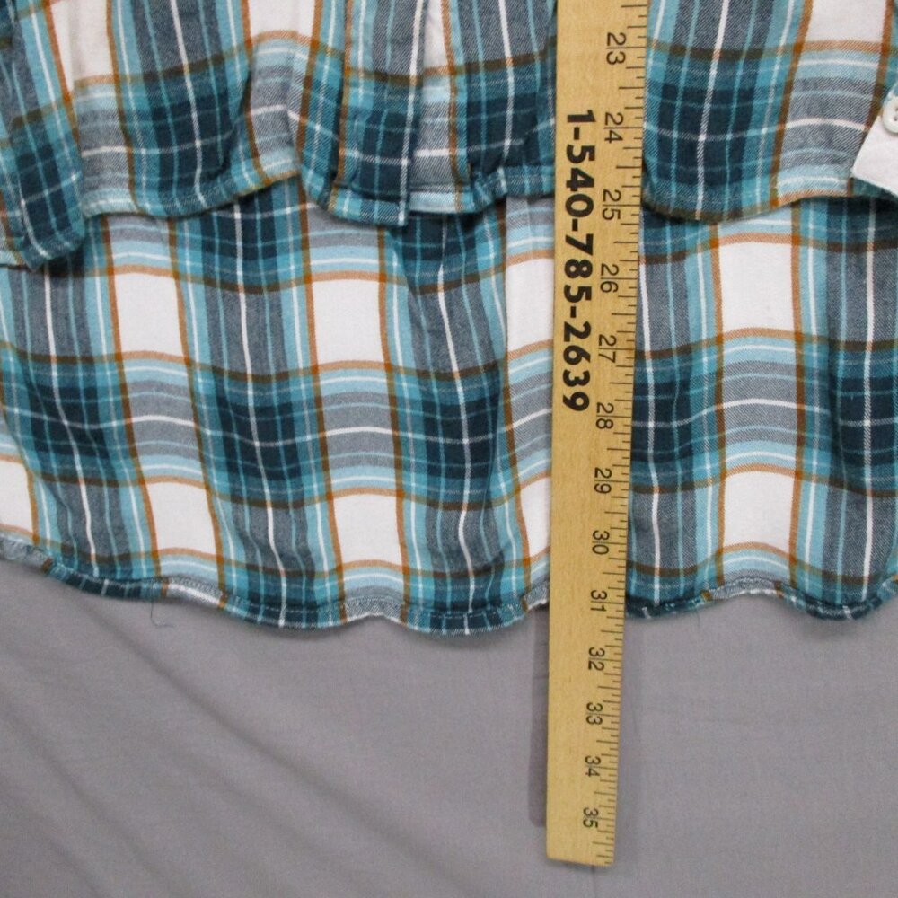 Lane Bryant Button Down Tunic Top Long Sleeve Plaid Blue Women Size | 24 - Picture 8 of 12